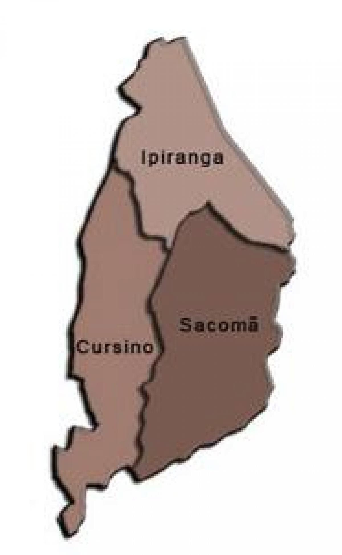 Map of Ipiranga sub-prefecture
