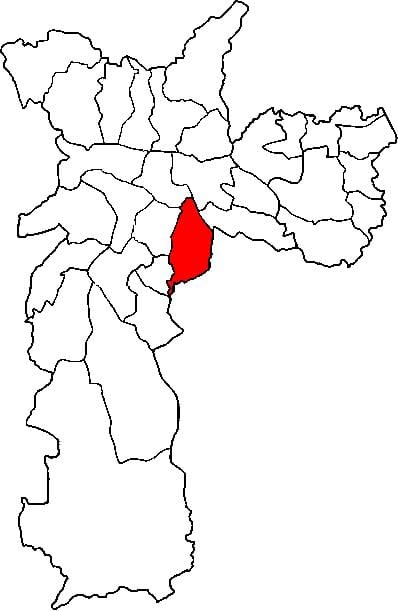 Map of Ipiranga sub-prefecture São Paulo