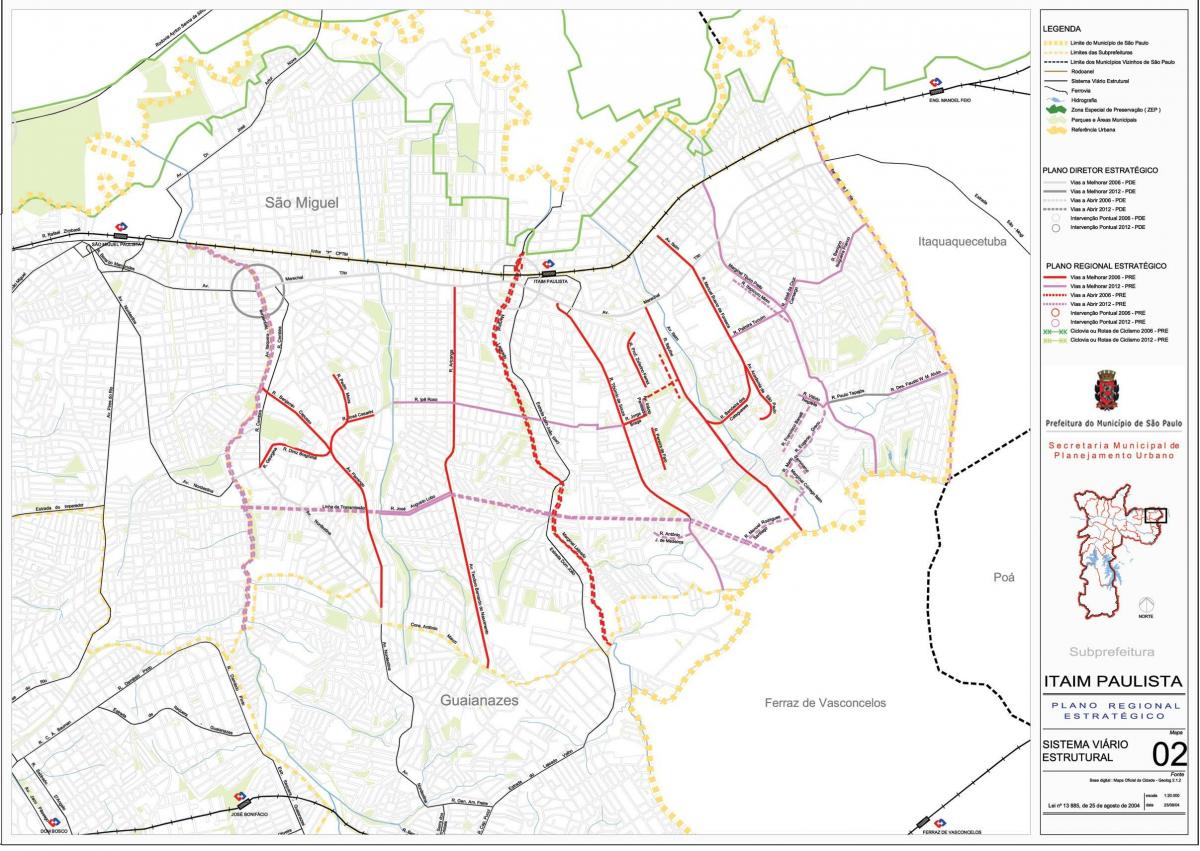 Map of Itaim Paulista - Vila Curuçá São Paulo - Roads