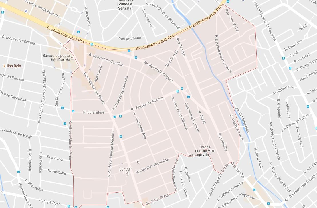 Map of Itaim Paulista São Paulo