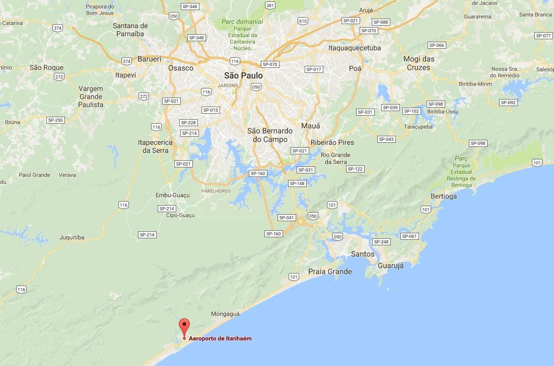 Map of Itanhaém airport
