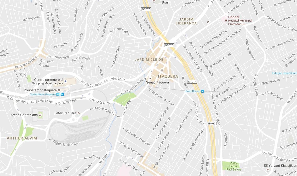 Map of Itaquera São Paulo