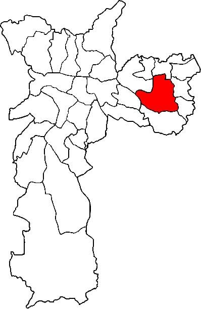 Map of Itaquera sub-prefecture São Paulo
