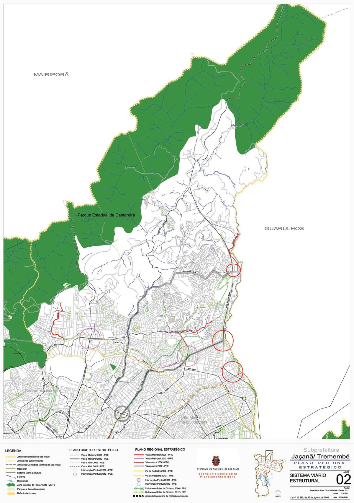 Map of Jaçanã-Tremembé São Paulo - Roads