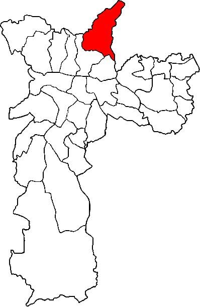 Map of Jaçanã-Tremembé sub-prefecture São Paulo
