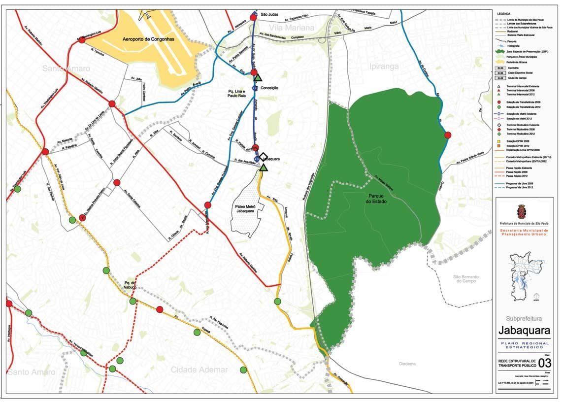 Map of Jabaquara São Paulo - Public transports