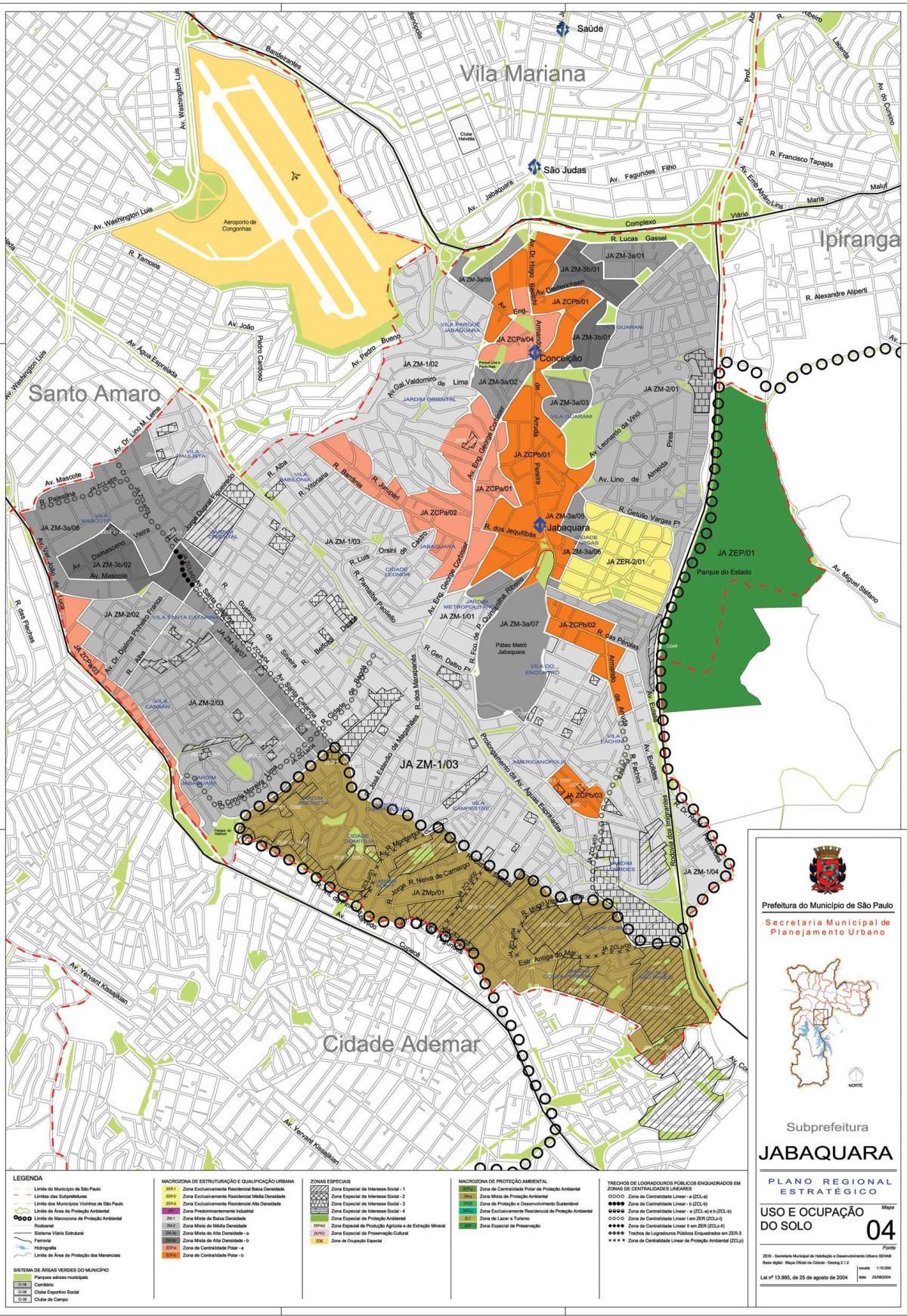 Map of Jabaquara São Paulo - Occupation of the soil