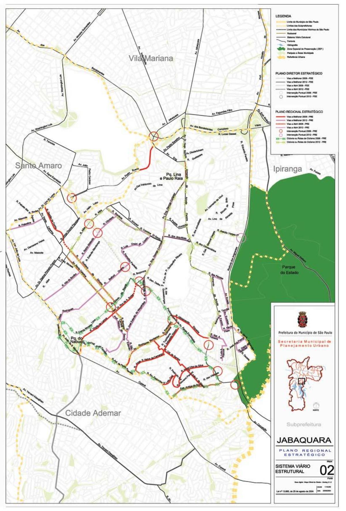 Map of Jabaquara São Paulo - Roads