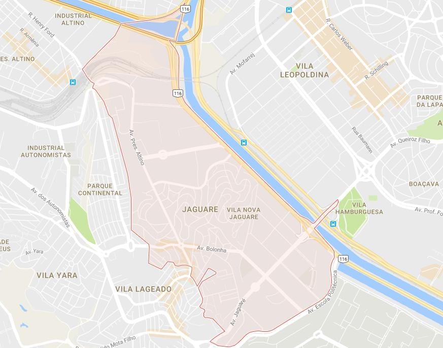 Map of Jaguaré São Paulo