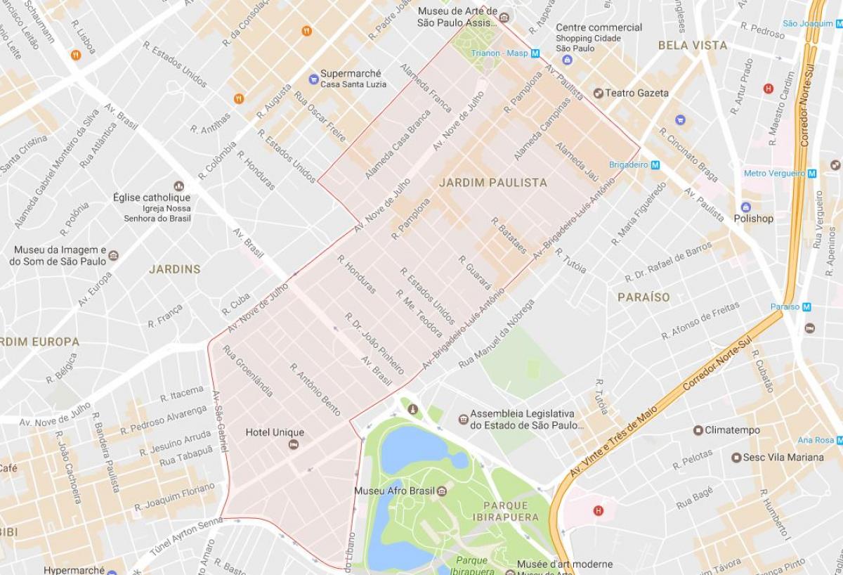 Map of Jardim Paulista São Paulo