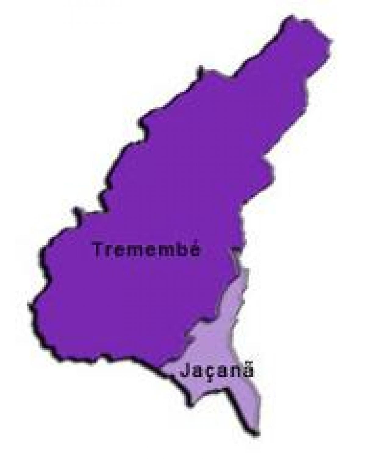 Map of Jaçanã-Tremembé sub-prefecture