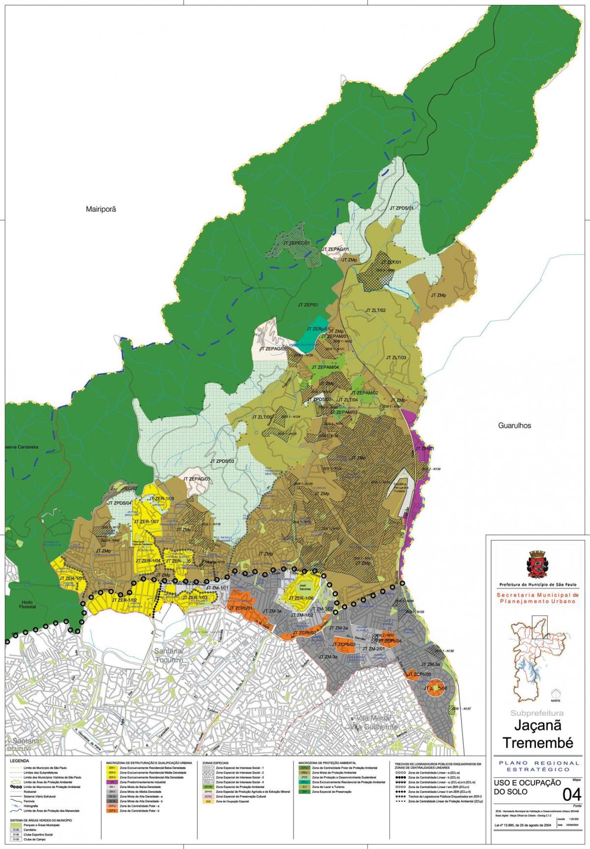 Map of Jaçanã-Tremembé São Paulo - Occupation of the soil