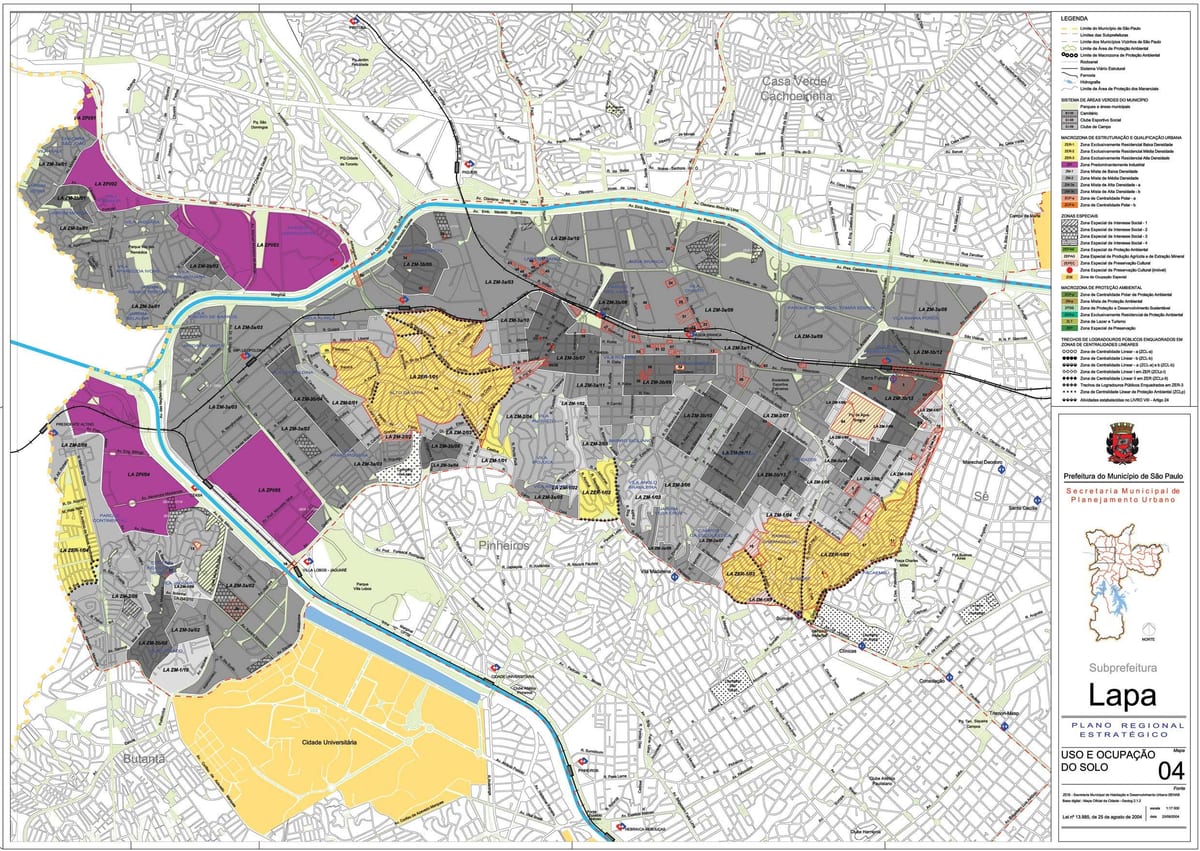 Map of Lapa São Paulo - Occupation of the soil