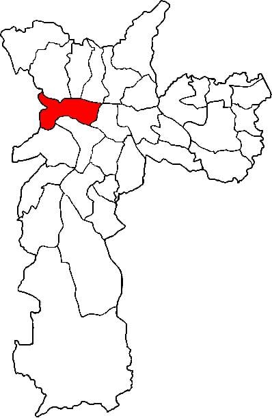 Map of Lapa sub-prefecture São Paulo