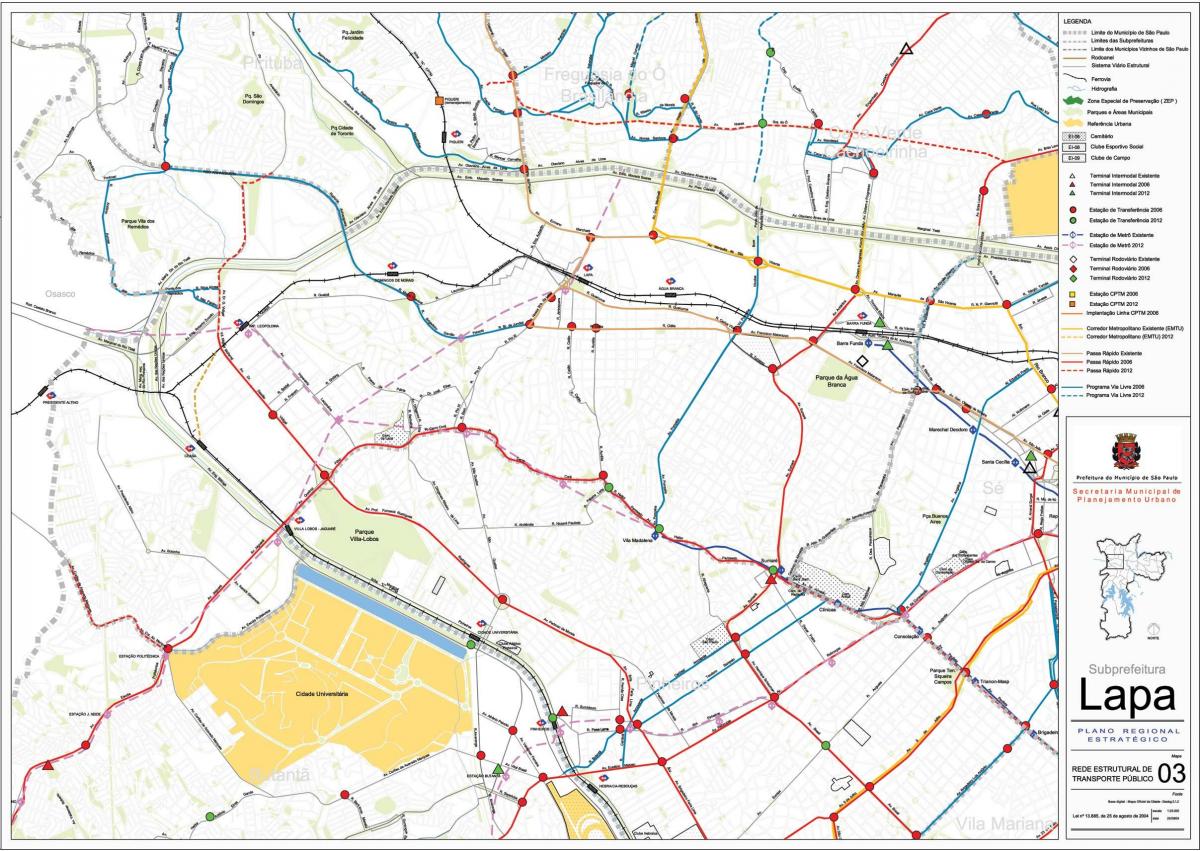 Map of Lapa São Paulo - Public transports