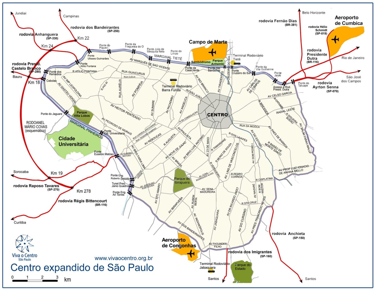 Map of large center São Paulo