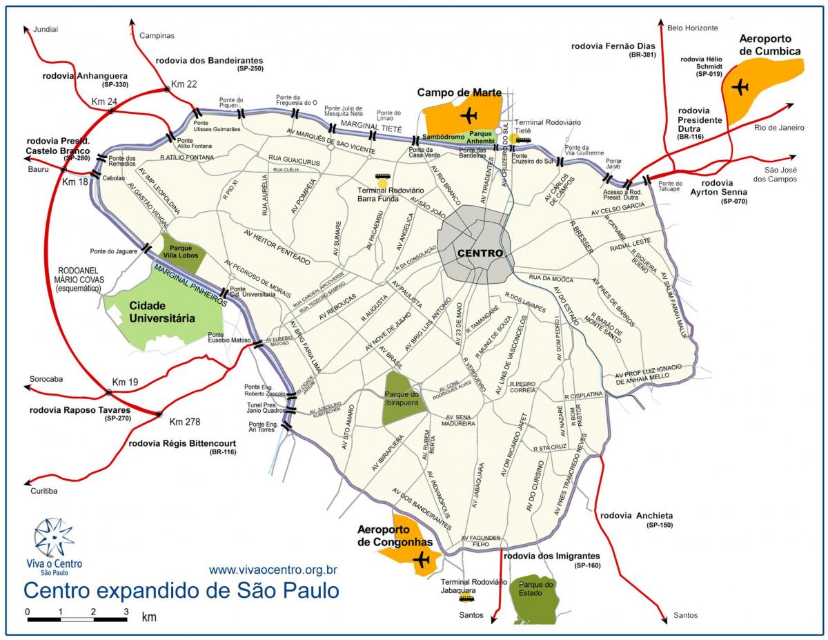 Map of large center São Paulo