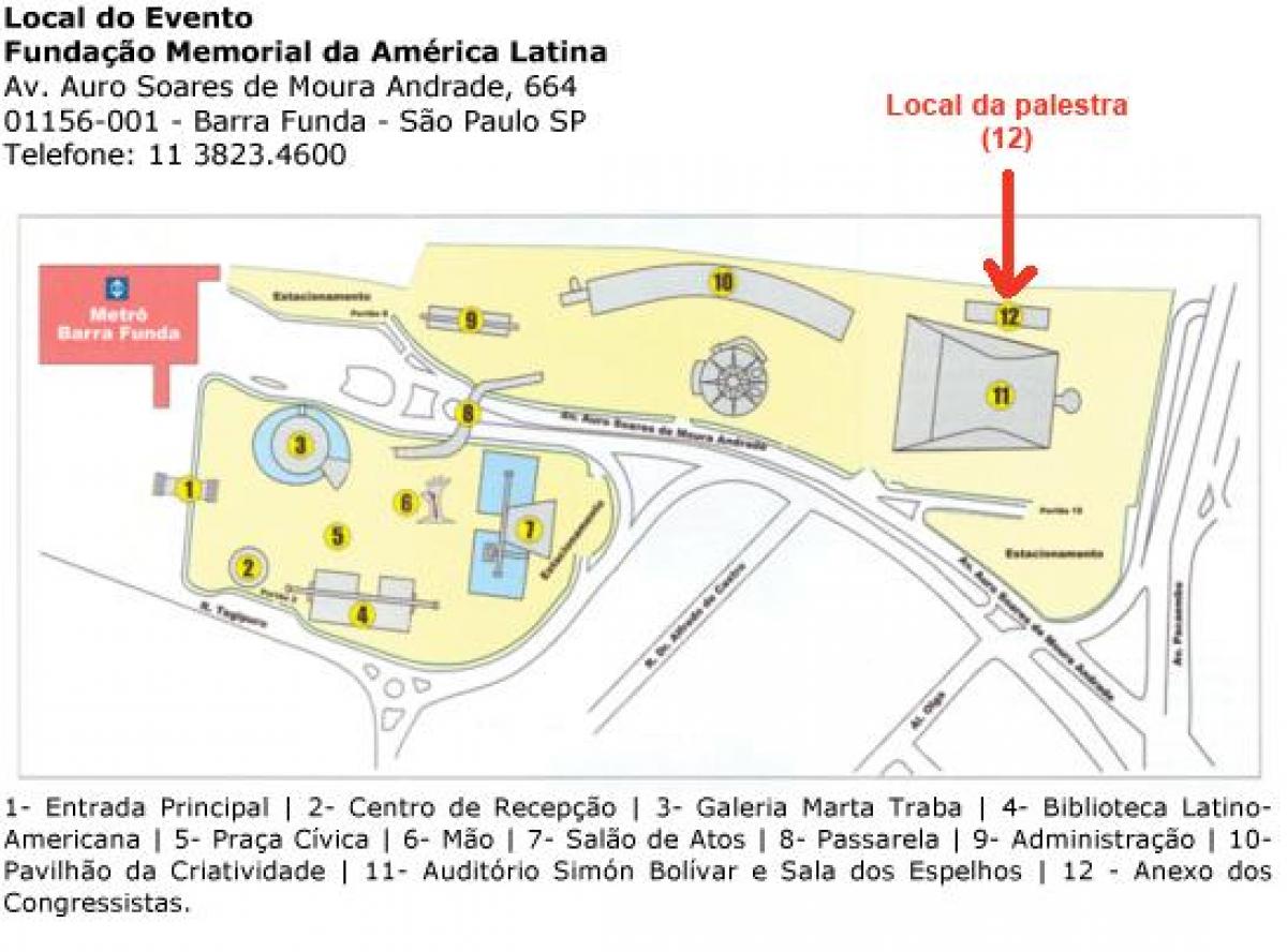 Map of Latin America Memorial São Paulo