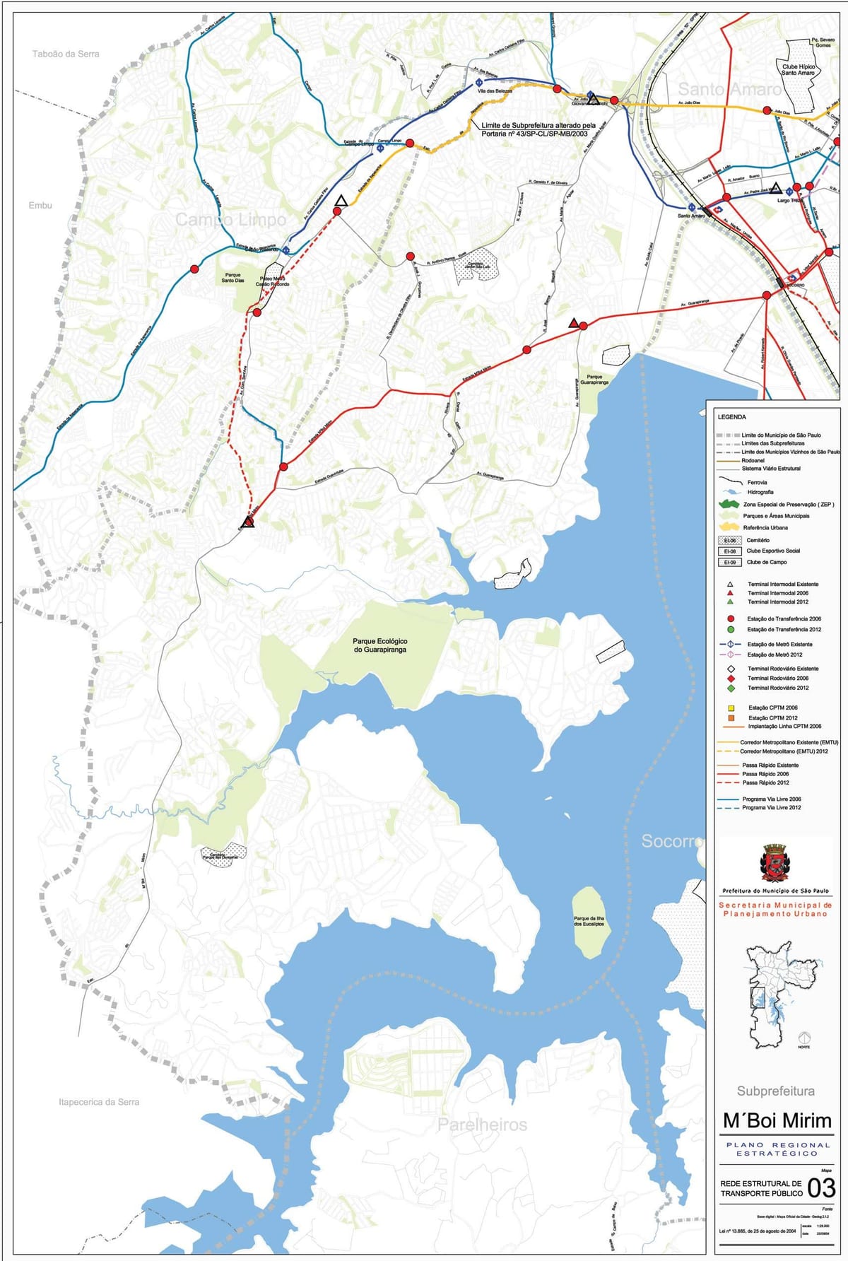 Map of M'Boi Mirim São Paulo - Public transports
