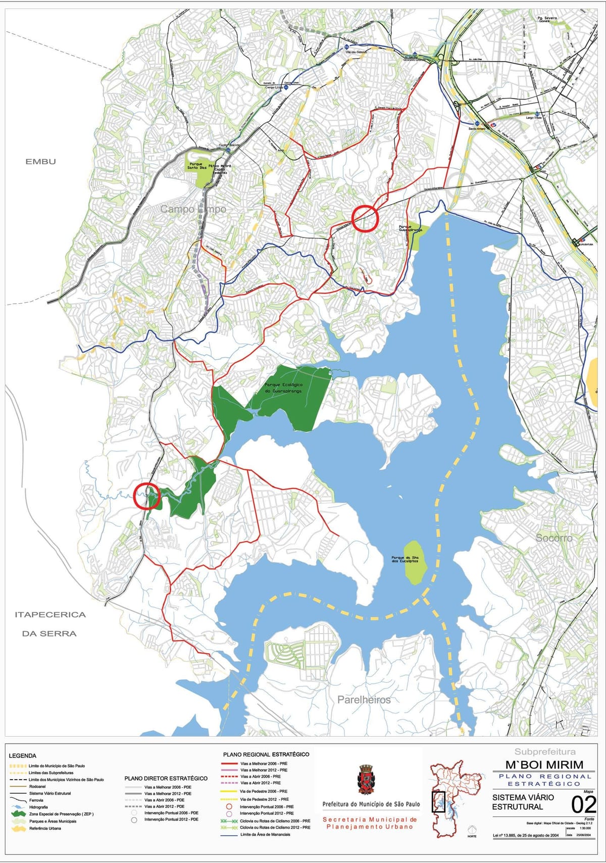 Map of M'Boi Mirim São Paulo - Roads