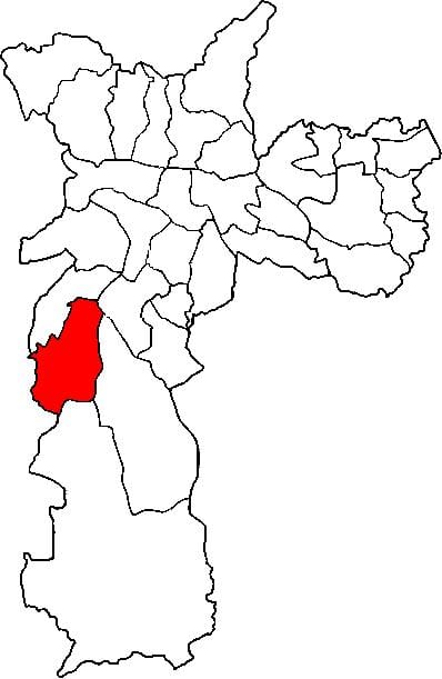 Map of M'Boi Mirim sub-prefecture São Paulo
