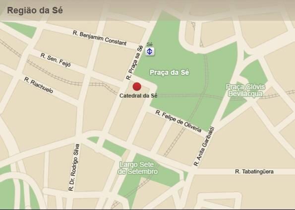 Map of metropolitan cathedral of São Paulo
