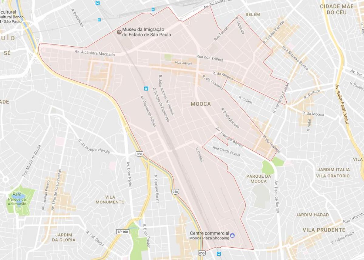 Map of Mooca São Paulo
