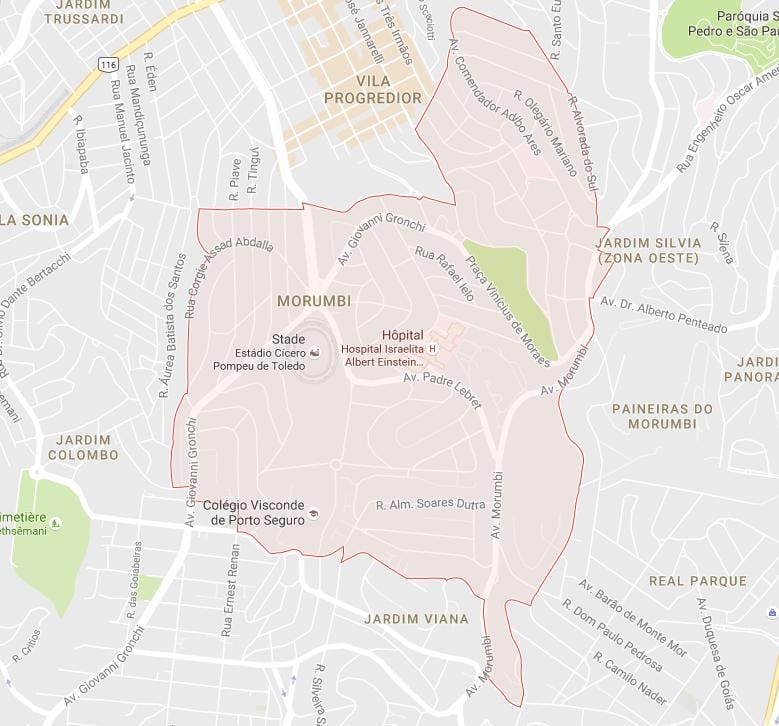 Map of Morumbi São Paulo