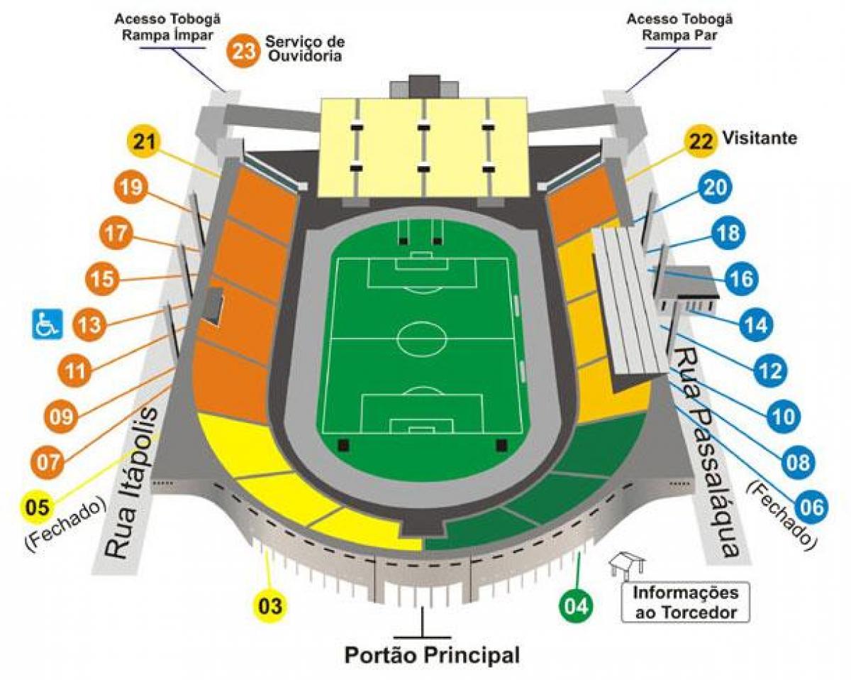 Map of Pacaembu São Paulo stadium
