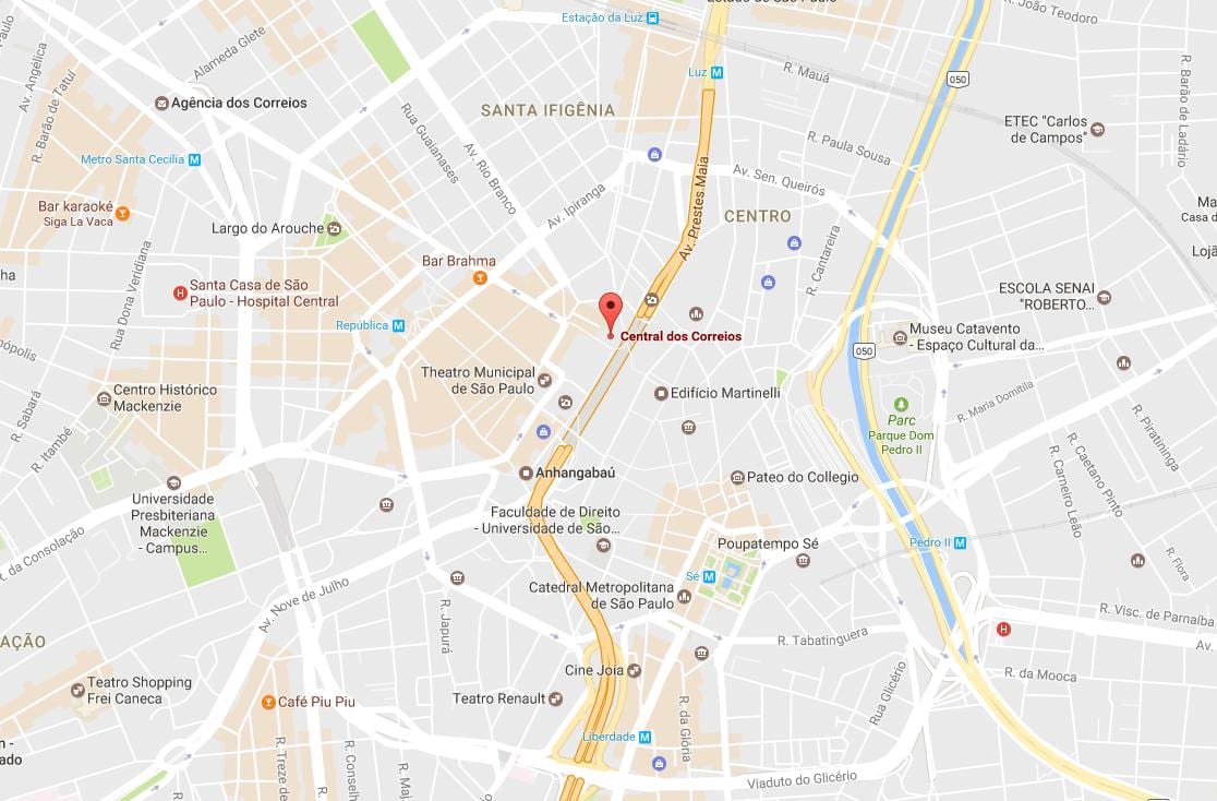 Map of Palácio dos Correios São Paulo