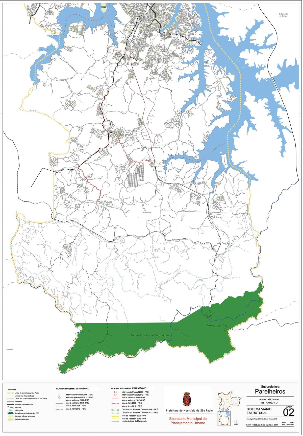 Map of Parelheiros São Paulo - Roads