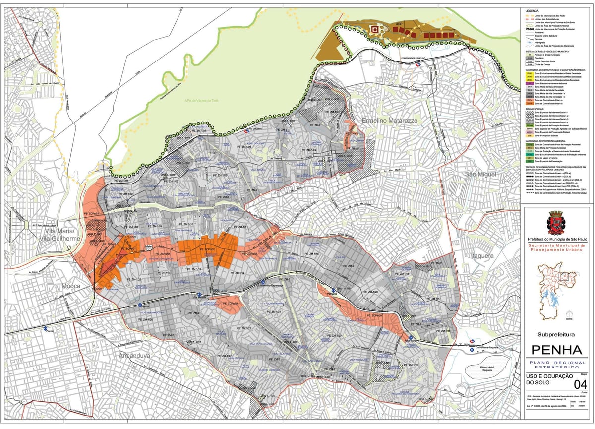 Map of Penha São Paulo - Occupation of the soil