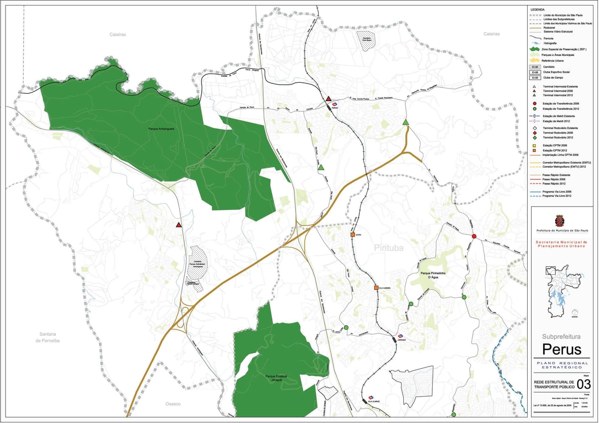 Map of Perus São Paulo - Public transports