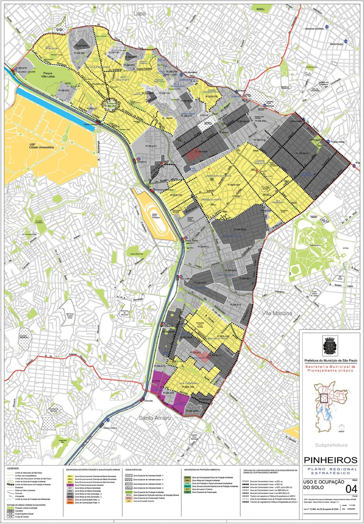 Map of Pinheiros São Paulo - Occupation of the soil