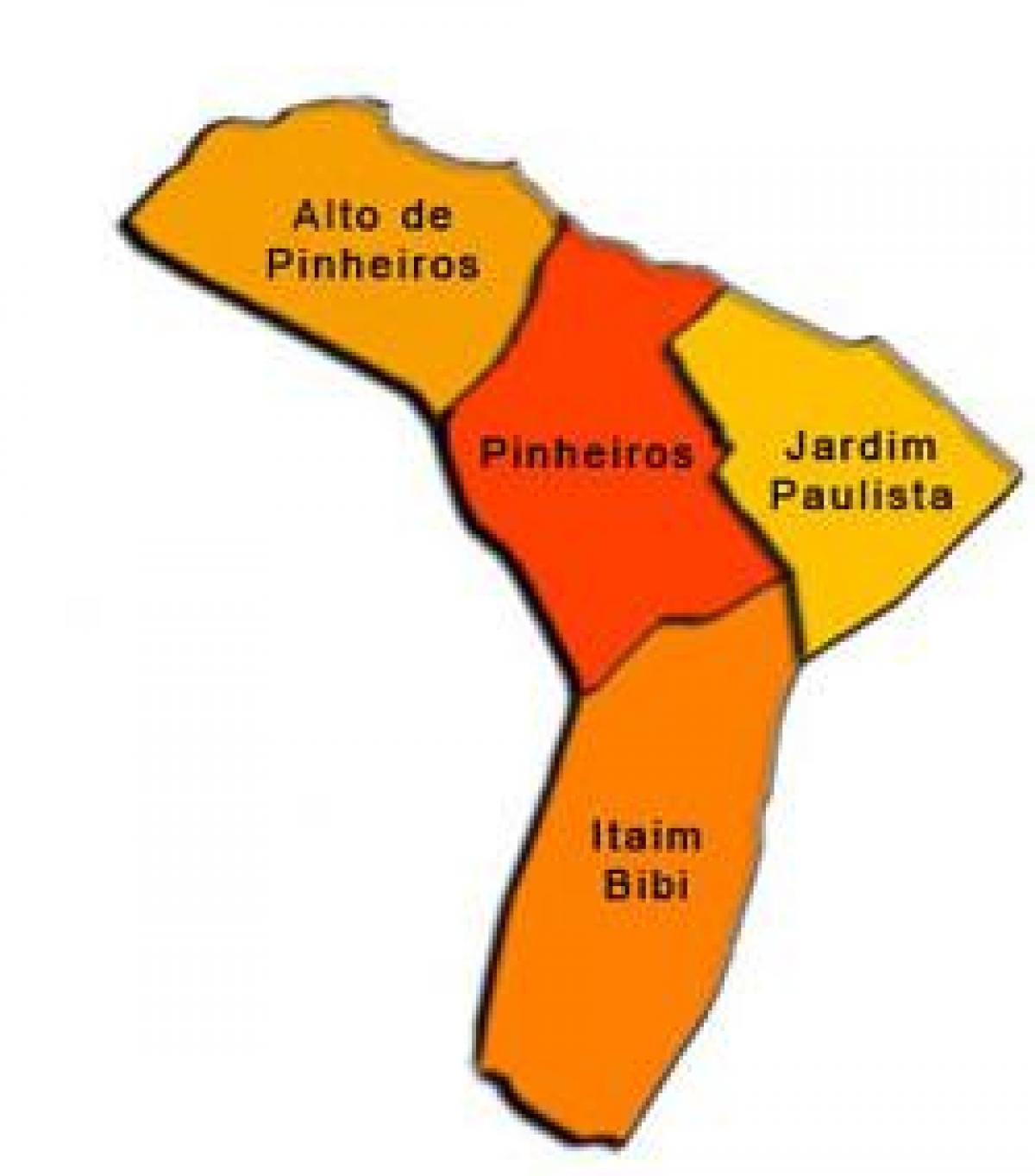 Map of Pinheiros sub-prefecture