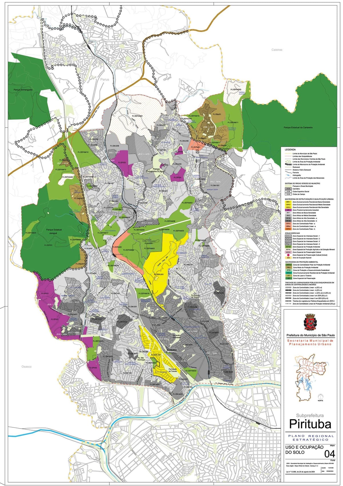 Map of Pirituba-Jaraguá São Paulo - Occupation of the soil