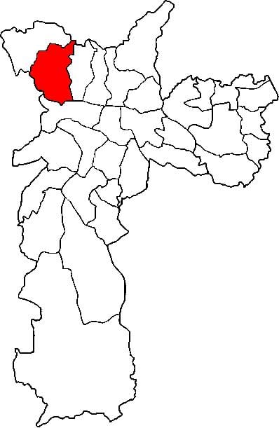 Map of Pirituba-Jaraguá sub-prefecture São Paulo