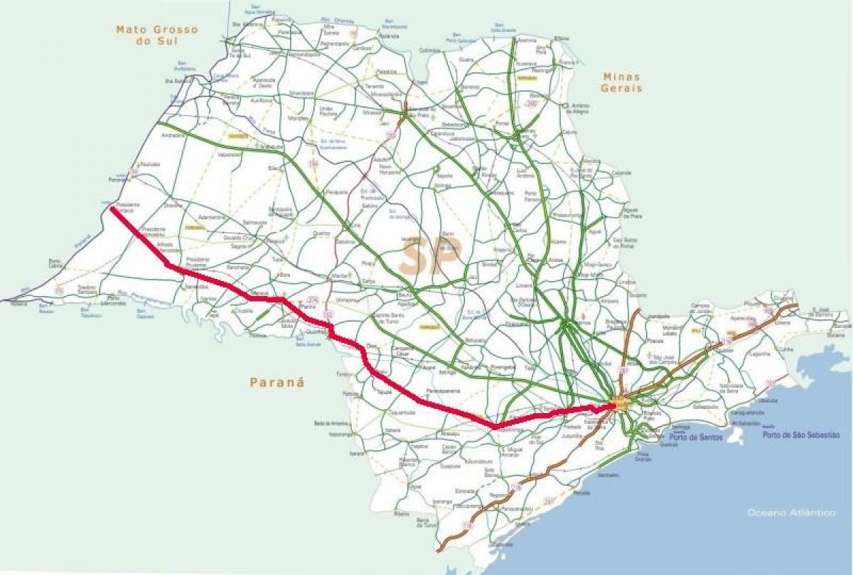 Map of Raposo Tavares highway - SP 270