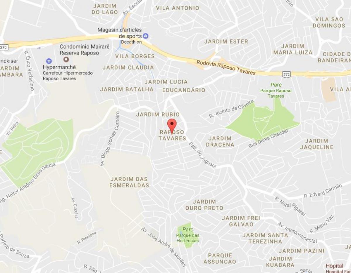Map of Raposo Tavares São Paulo