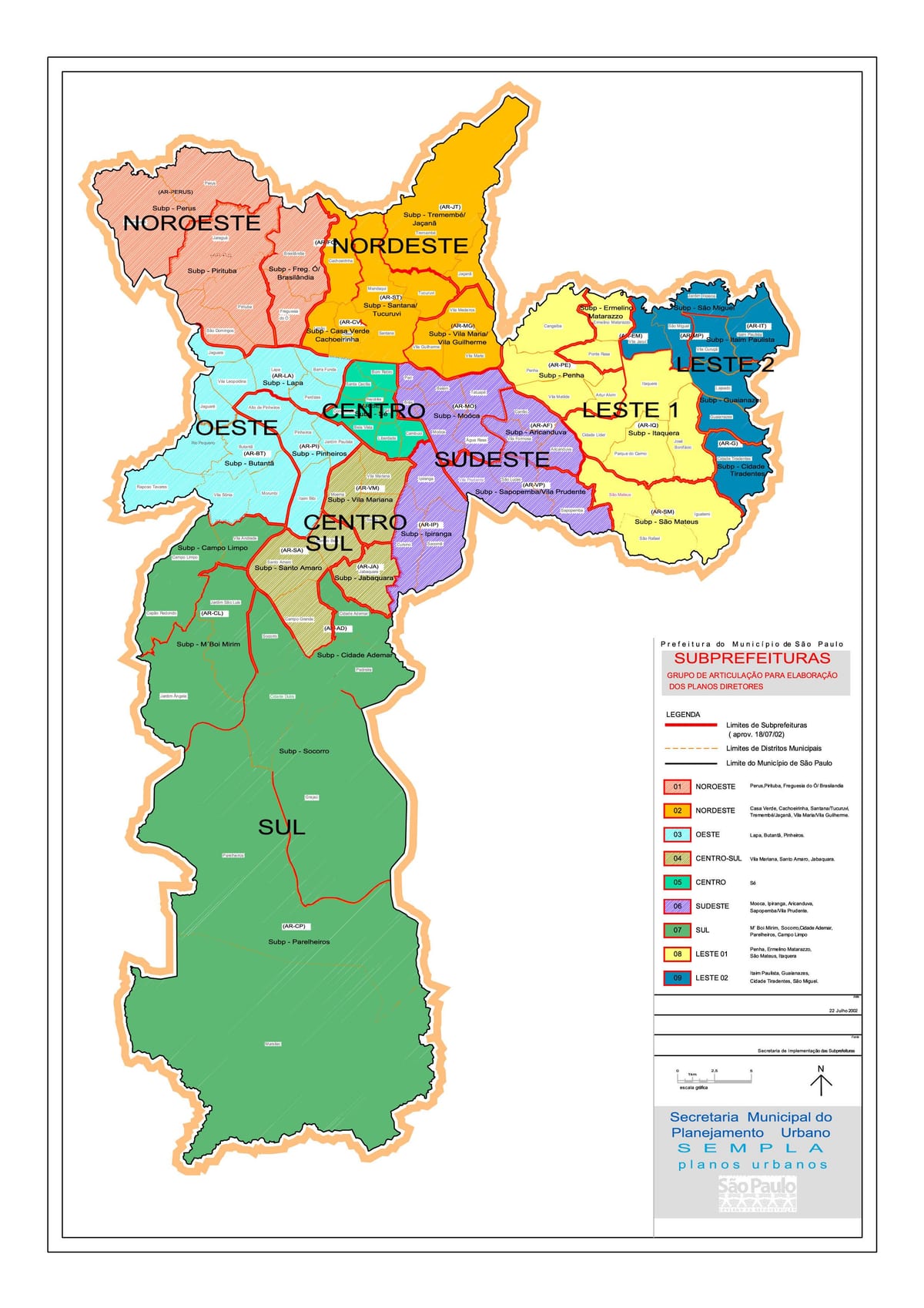 Map of regions São Paulo