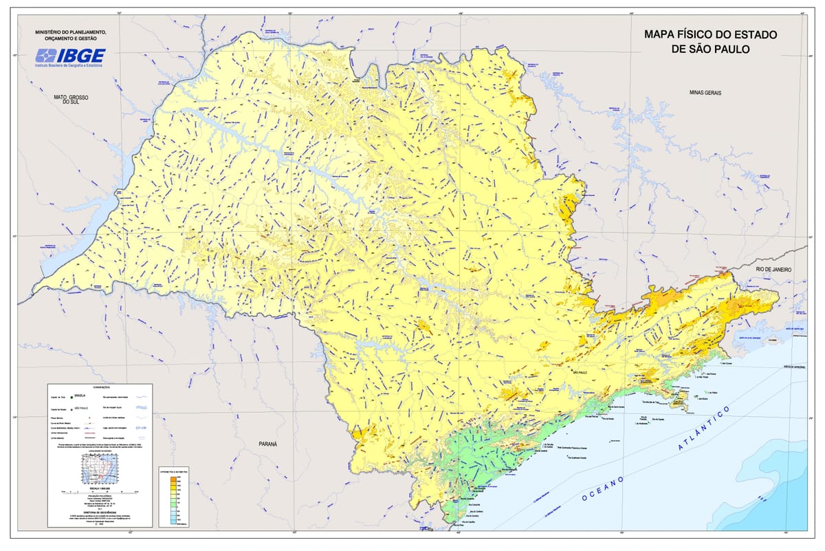 Map of relief São Paulo