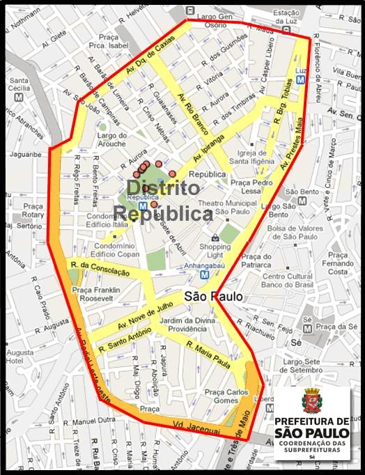 Map of República São Paulo