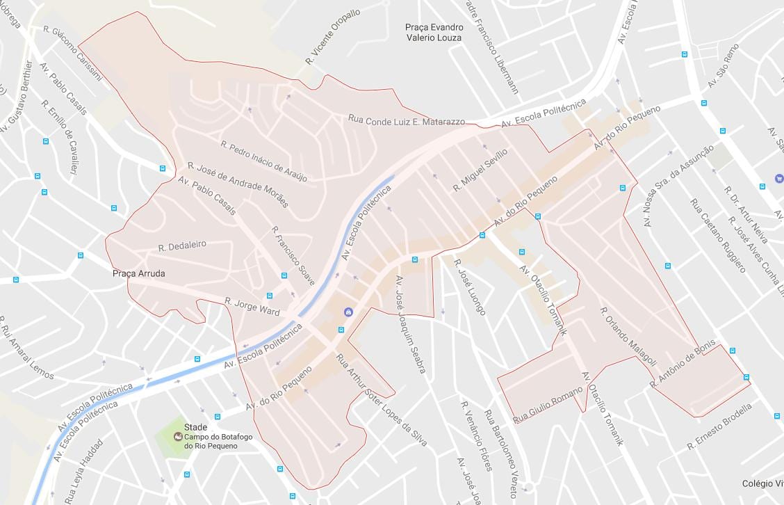 Map of Rio Pequeno São Paulo