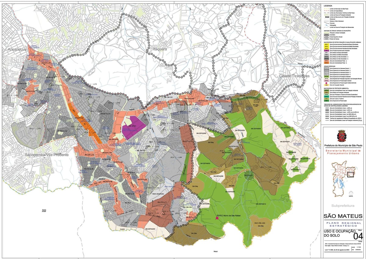 Map of São Mateus São Paulo - Occupation of the soil