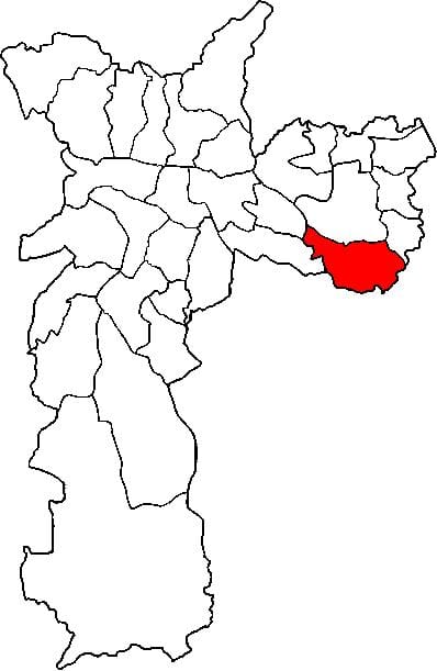 Map of São Mateus sub-prefecture São Paulo