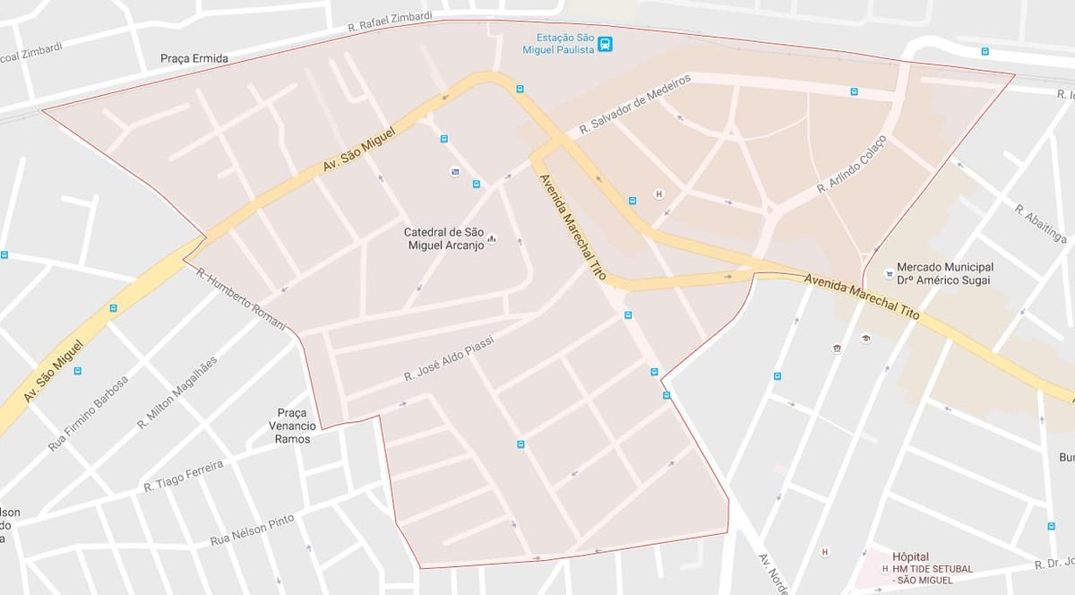 Map of São Miguel Paulista São Paulo