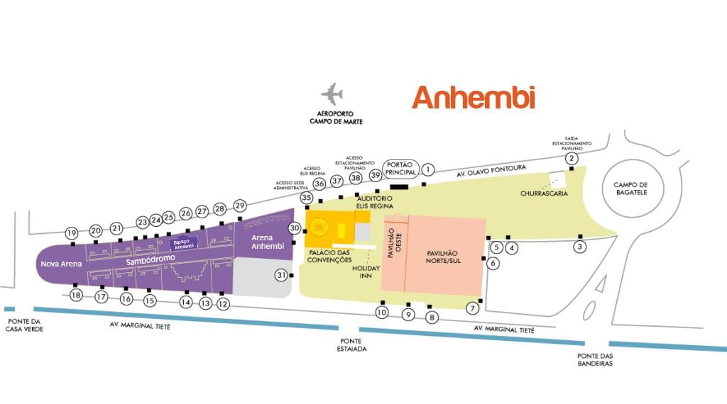 Map of São Paulo Anhembi
