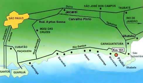 Map of São Paulo beaches
