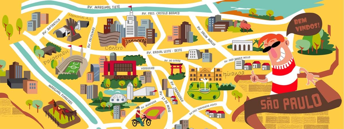 Map of São Paulo design
