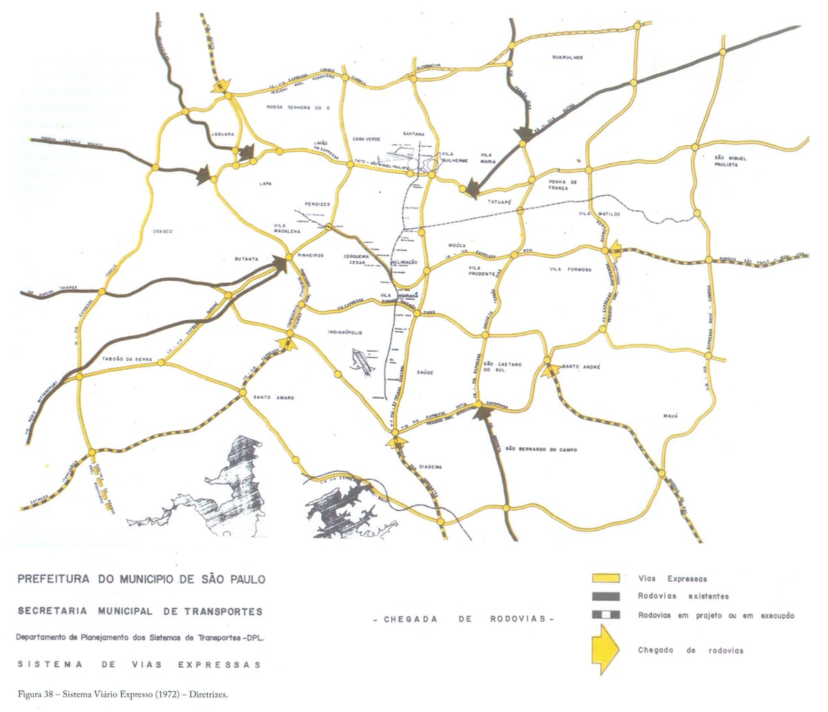 Map of São Paulo express lanes